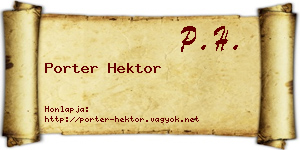 Porter Hektor névjegykártya